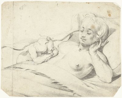Vénusz az ágyban és Ámor néz alkotó: Gerard ter Borch (I)