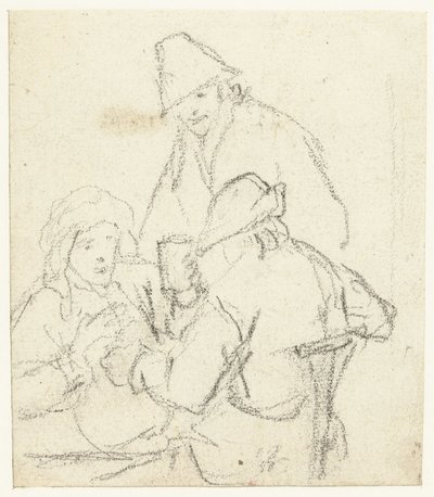 Három ivó gazda egy asztal körül alkotó: Gerard ter Borch (II) (possibly)