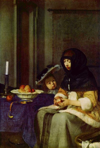 Német: Apfelschälerin Alma hámozó alkotó: Gerard ter Borch