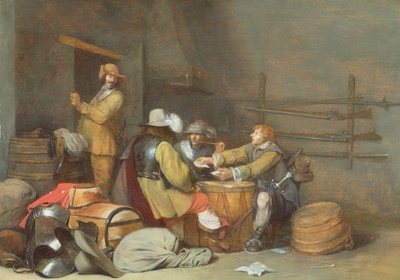 Katonák kártyáznak az őrszobában alkotó: Gerard ter Borch