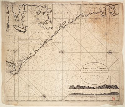 A Guineai-öböl térképe, Afrika, 18. század eleje (metszet) alkotó: Gerard van Keulen