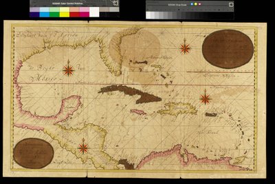 Nyugat-India térképe, Karib-tenger, Antillák alkotó: Gerard van Keulen