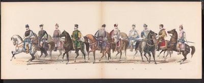 A leideni diákok maskara, 1870 (10. tábla) A Leidsche Hoogeschool 295. évfordulója alkalmából 1870. június 7-én a Leidsche Hoogeschool fennállásának 295. évfordulója alkalmából rendezett jelmezes felvonulás a leideni diáktestület tagjai által 1870. június  alkotó: Gerardus Johannes Bos