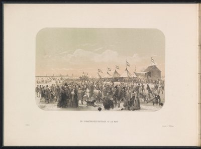 Korcsolyázás a Maas-on Rotterdamban, 1855 A Maas-korcsolyapálya (cím a tárgyon) Jégszórakozás a rotterdami Maason 1855 februárjában, feliratokkal (a sorozat címe a tárgyon) alkotó: Gerardus Johannes Bos
