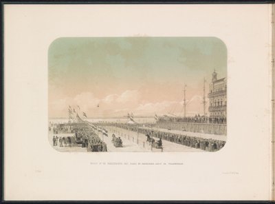 Verseny lovas kocsikért a Maason, Rotterdamban, 1855 Kilátás a hevederes versenyre lóval és bolond szánnal, a Willemskade mentén (cím a tárgyon) Jégszórakozás a rotterdami Maason 1855 februárjában, feliratokkal (a sorozat címe a tárgyon) alkotó: Gerardus Johannes Bos