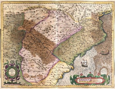 Aragónia és Katalónia, Spanyolország (metszet alkotó: Gerardus Mercator