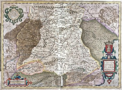 Castillia Madriddal és Toledóval, Spanyolország (metszet alkotó: Gerardus Mercator