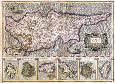 Ciprus és a Stalimini (Lemnos) Chios, Mitilene, Negroponte, Cerigo és Rhodus szigetei (metszet alkotó: Gerardus Mercator