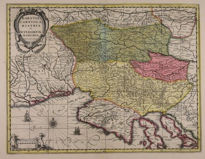 Karstia, Carniola, Histria et Windorum marchia alkotó: Gerardus Mercator