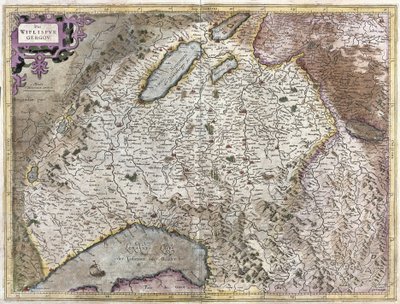Genftől északkeletre, svájci (metszet alkotó: Gerardus Mercator