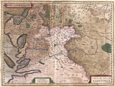 Saintonge La Rochelle-lel és Ile Oleronnal, Franciaország (metszet alkotó: Gerardus Mercator