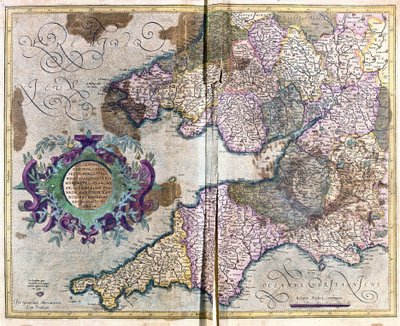 Délnyugat-Anglia (metszet alkotó: Gerardus Mercator