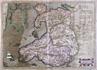 Wales, Nagy-Britannia (metszet alkotó: Gerardus Mercator