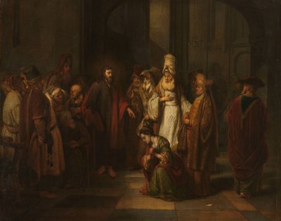 Krisztus és az asszony a házasságtörésben alkotó: Gerbrand van den Eeckhout