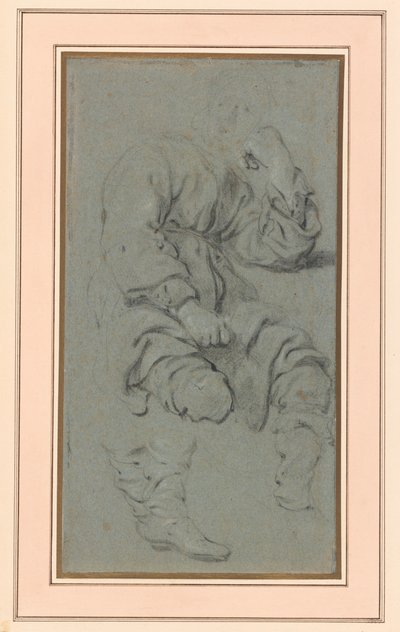 Tanulmány egy ülő férfiról, Elizeus próféta és a súnamita nő a Kármel-hegyen készült festményén (Nemzeti Múzeum, Varsó, M.Ob.551 MNW) alkotó: Gerbrand van den Eeckhout