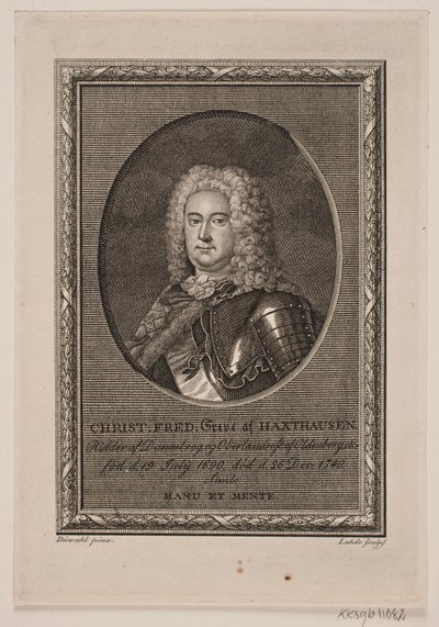 Christian Frederik Haxthausen grófja alkotó: Gerhard Ludvig Lahde