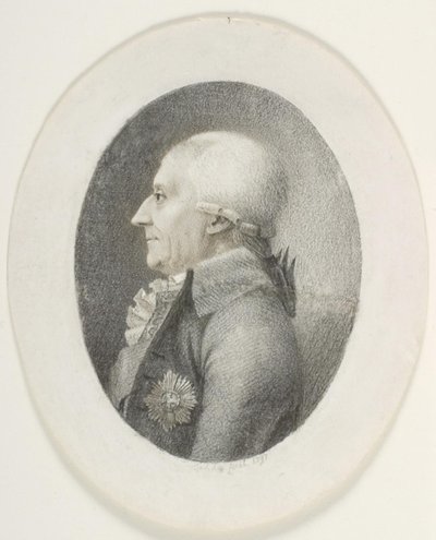 A.P. portréja Bernstorff, gróf, miniszterelnök (1735-1797). Mellkép. Profil a bal oldalon alkotó: Gerhard Ludvig Lahde