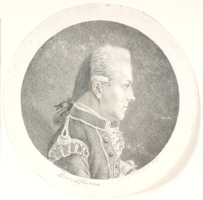 Lars Benzelstjerne svéd tengerésztiszt (1759-1808) portréja. Mellkép. Profil jobbra alkotó: Gerhard Ludvig Lahde