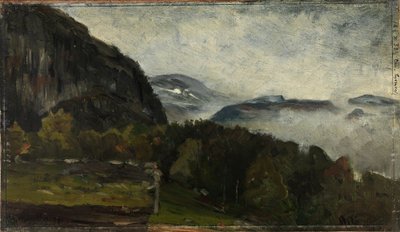 Táj Øylónál ködben alkotó: Gerhard Munthe
