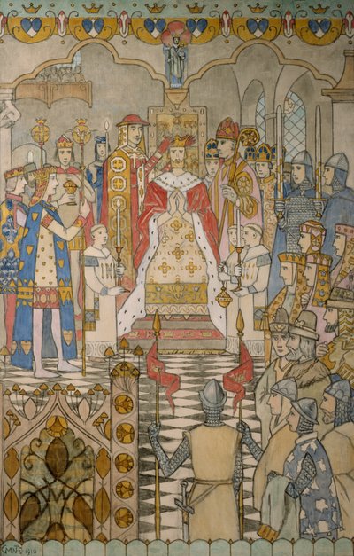 Haakon király koronázása alkotó: Gerhard Peter Frantz Vilhelm Munthe