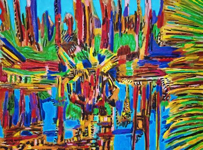 Estuario Abstracto II, .2018 (olaj, vászon) alkotó: Gerhardt Isringhaus
