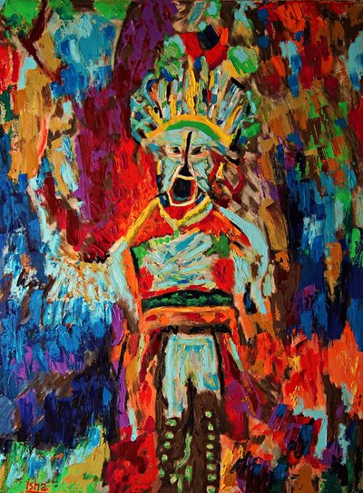 Inka sámán, 2019 (olaj, vászon) alkotó: Gerhardt Isringhaus