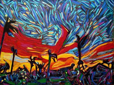 Sidhartha Sunrise,2022, olaj vászonra alkotó: Gerhardt Isringhaus