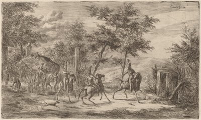 Lovasság és szénakocsi alkotó: Gerhardus Emaus de Micault