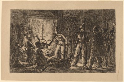 Kozákok kandalló előtt [recto] alkotó: Gerhardus Emaus de Micault