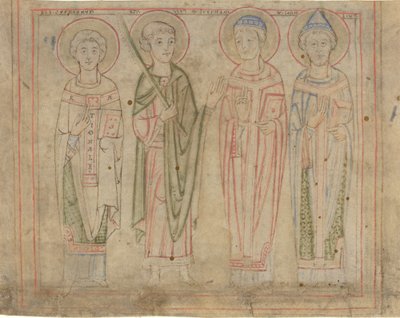 Szent Cyprian, Vitus, Stephan és Cornelius alkotó: German 12th Century
