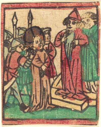 Kajafás megszaggatja a ruháit alkotó: German 15th Century