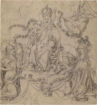 Krisztus és Mária közbenjár az Atyaistennél alkotó: German 15th Century