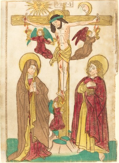 Krisztus a kereszten angyalokkal alkotó: German 15th Century