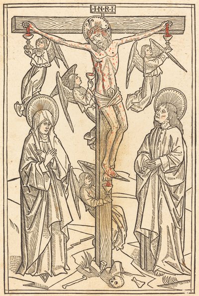 Krisztus a kereszten angyalokkal alkotó: German 15th Century
