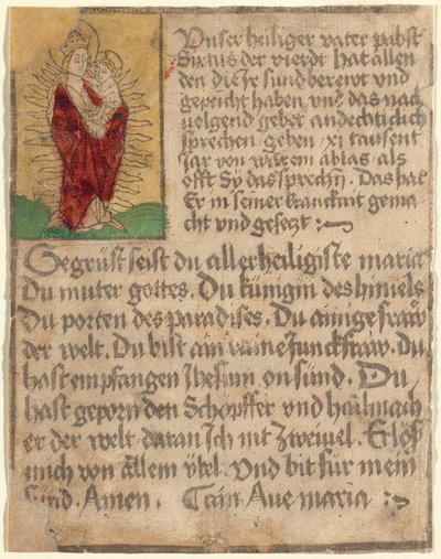 Madonna és gyermeke dicsőségben kényeztetéssel és imával alkotó: German 15th Century