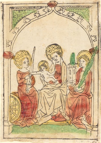 Madonna Szent Katalin és Barbara között alkotó: German 15th Century