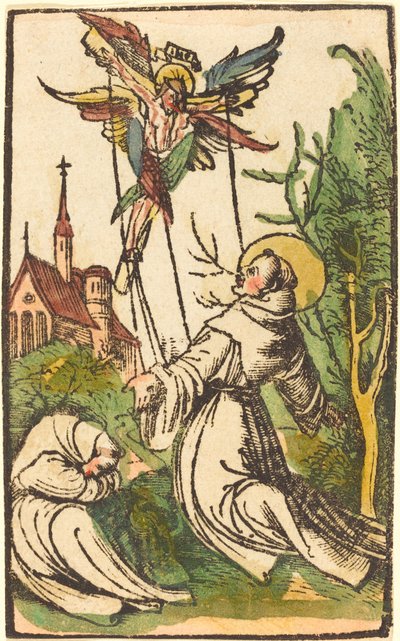 Szent Ferenc a stigmákat fogadja alkotó: German 15th Century