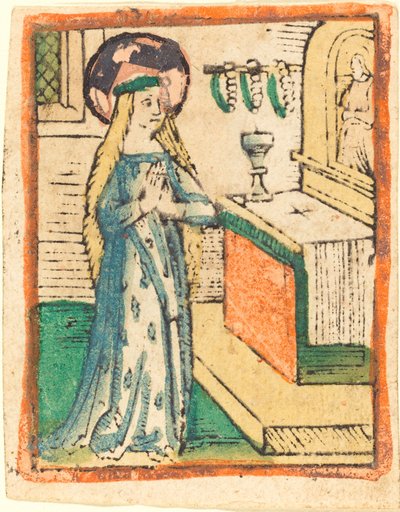 A Szűz kalászokkal hímzett köntösben alkotó: German 15th Century