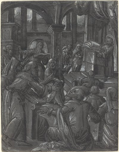 Krisztus vitatkozik az orvosokkal alkotó: German 16th Century