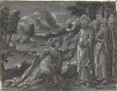 Krisztus és a házasságtörőnő [recto] alkotó: German 16th Century