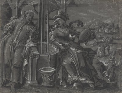 Krisztus és a szamáriai asszony [verso] alkotó: German 16th Century