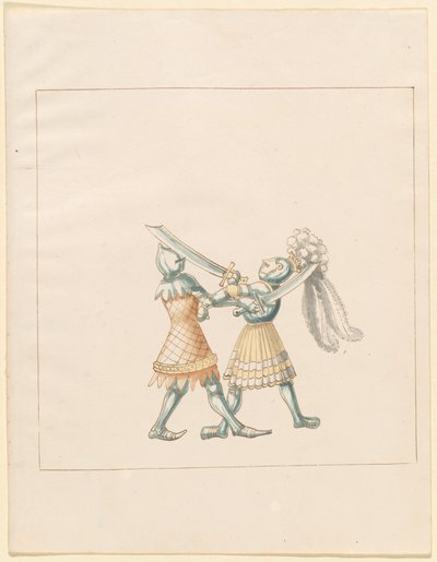Freydal, Maximilianus I. császár tornája és tornája: Gyalogharcok (Jousts) (III. kötet): 154. tábla alkotó: German 16th Century