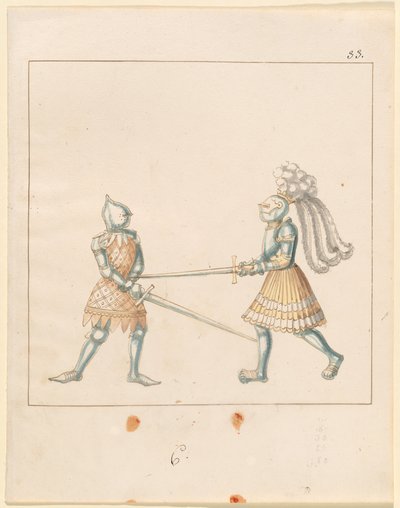 Freydal, Maximilianus I. császár tornája és tornája: Gyalogharcok (Jousts) (III. kötet): 163. tábla alkotó: German 16th Century