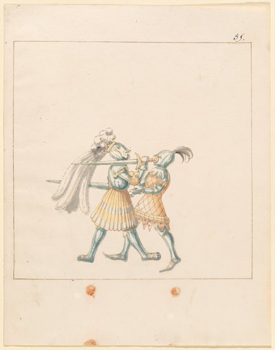 Freydal, Maximilianus I. császár tornája és tornája: Gyalogharcok (Jousts) (III. kötet): 165. tábla alkotó: German 16th Century