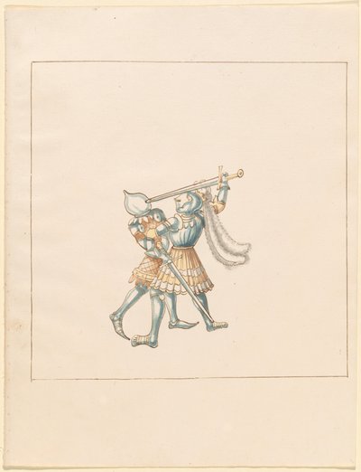 Freydal, Maximilian I. császár tornája és tornája: Gyalogharcok (Jousts) (III. kötet): 160. tábla alkotó: German 16th Century
