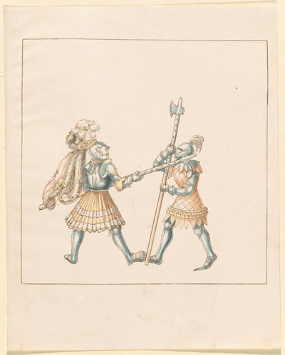 Freydal, Maximilianus I. császár tornája és tornája: Gyalogharcok (Jousts) (III. kötet): 144. tábla alkotó: German 16th Century