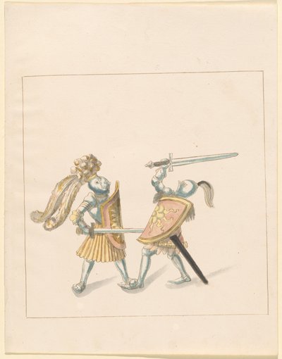 Freydal, Maximilianus I. császár tornája és tornája: Gyalogharcok (Jousts) (III. kötet): 161. tábla alkotó: German 16th Century