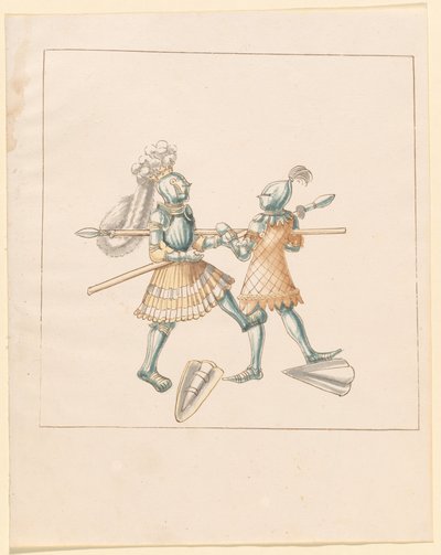 Freydal, Maximilianus I. császár tornája és tornája: Gyalogharcok (Jousts) (III. kötet): 151. tábla alkotó: German 16th Century