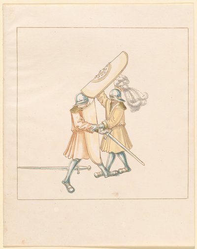 Freydal, Maximilianus I. császár tornája és tornája: Gyalogharcok (Jousts) (III. kötet): 156. tábla alkotó: German 16th Century
