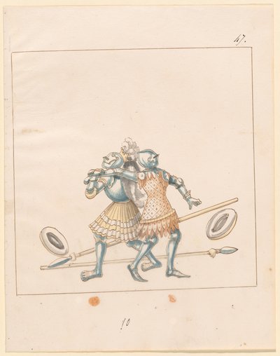 Freydal, Maximilianus I. császár tornája és tornája: Gyalogharcok (Jousts) (III. kötet): 152. tábla alkotó: German 16th Century